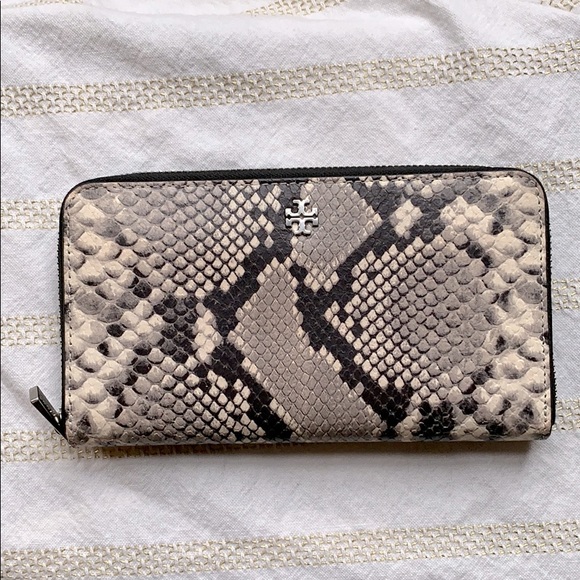 Tory Burch Handbags - Snakeskin Robinson Zip Continental Wallet